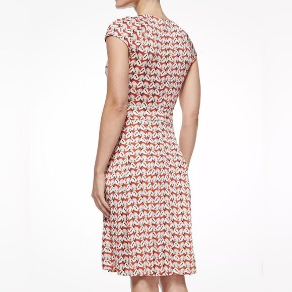 Tory Burch silk Sophia dress red poppy - Picture 2 of 6